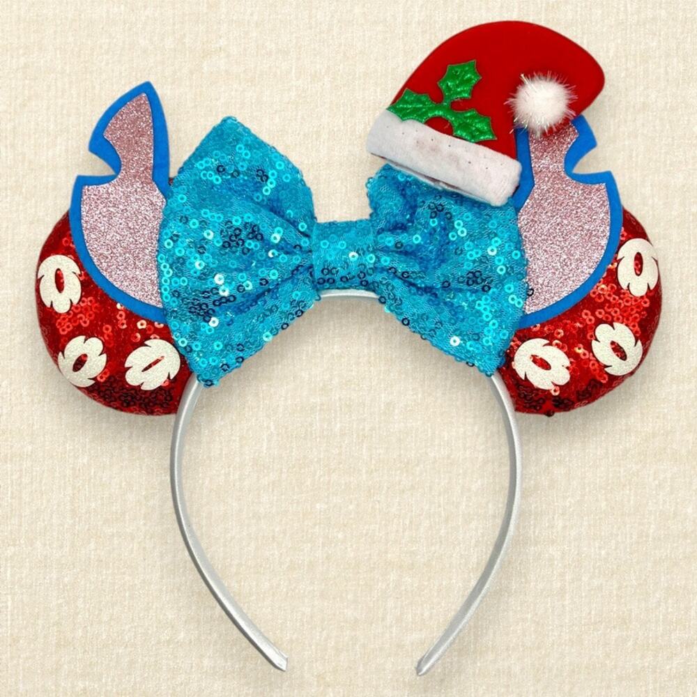 Santa Stitch Minnie Ears | Disney-Inspired Christmas Mouse Ears